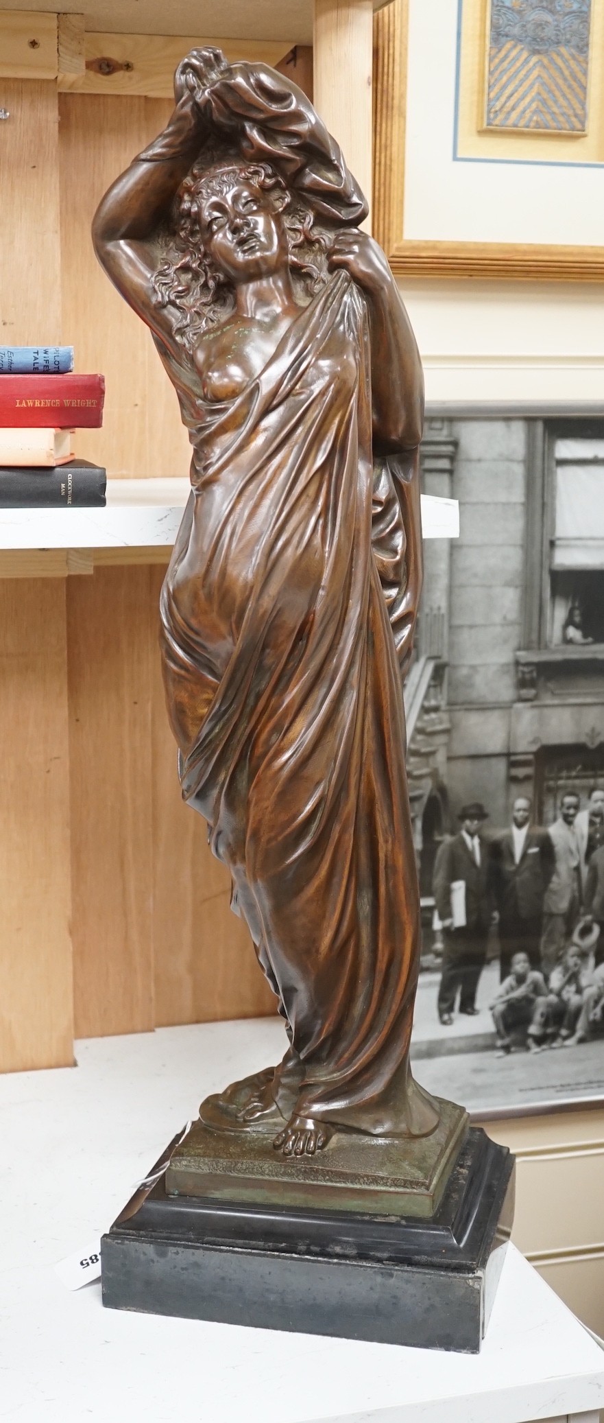 A large late 19th century bronze of Aphrodite, inscribed V de VIII, 72cms high